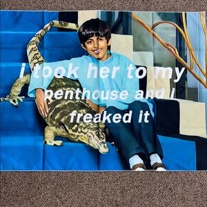 Tan and Blue Art & Decals Wall Decor